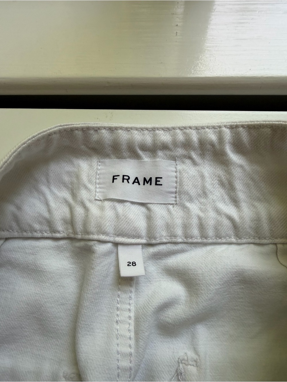 Frame Denim - Triple Binding Jean Shorts in White, Size 28 - Picture 3 of 6